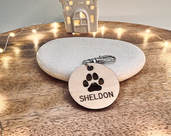 Customizable first name paw print key ring, Key ring | Pattoune