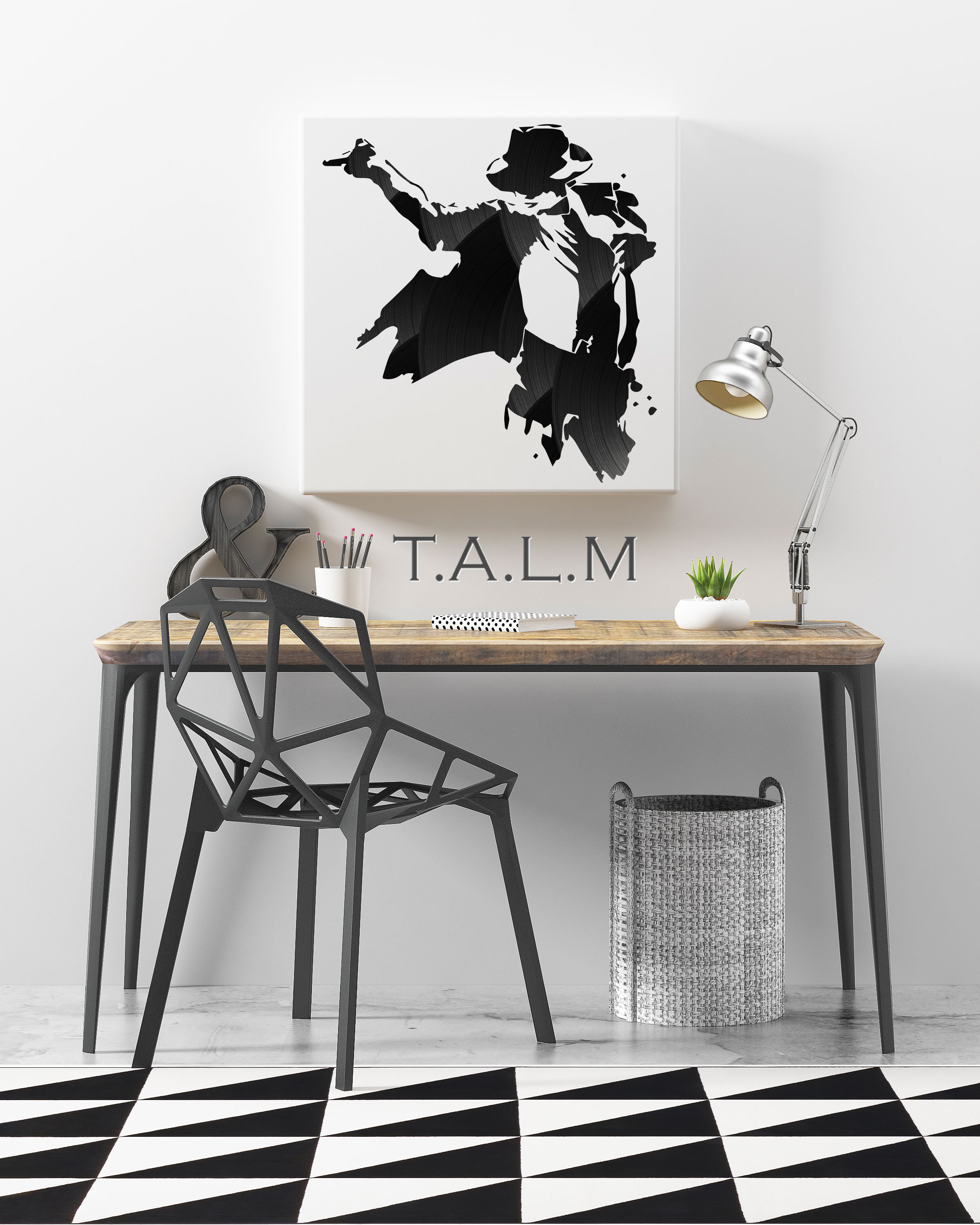 Toile - Tableau Découpe Disques Vinyles Mickael Jackson