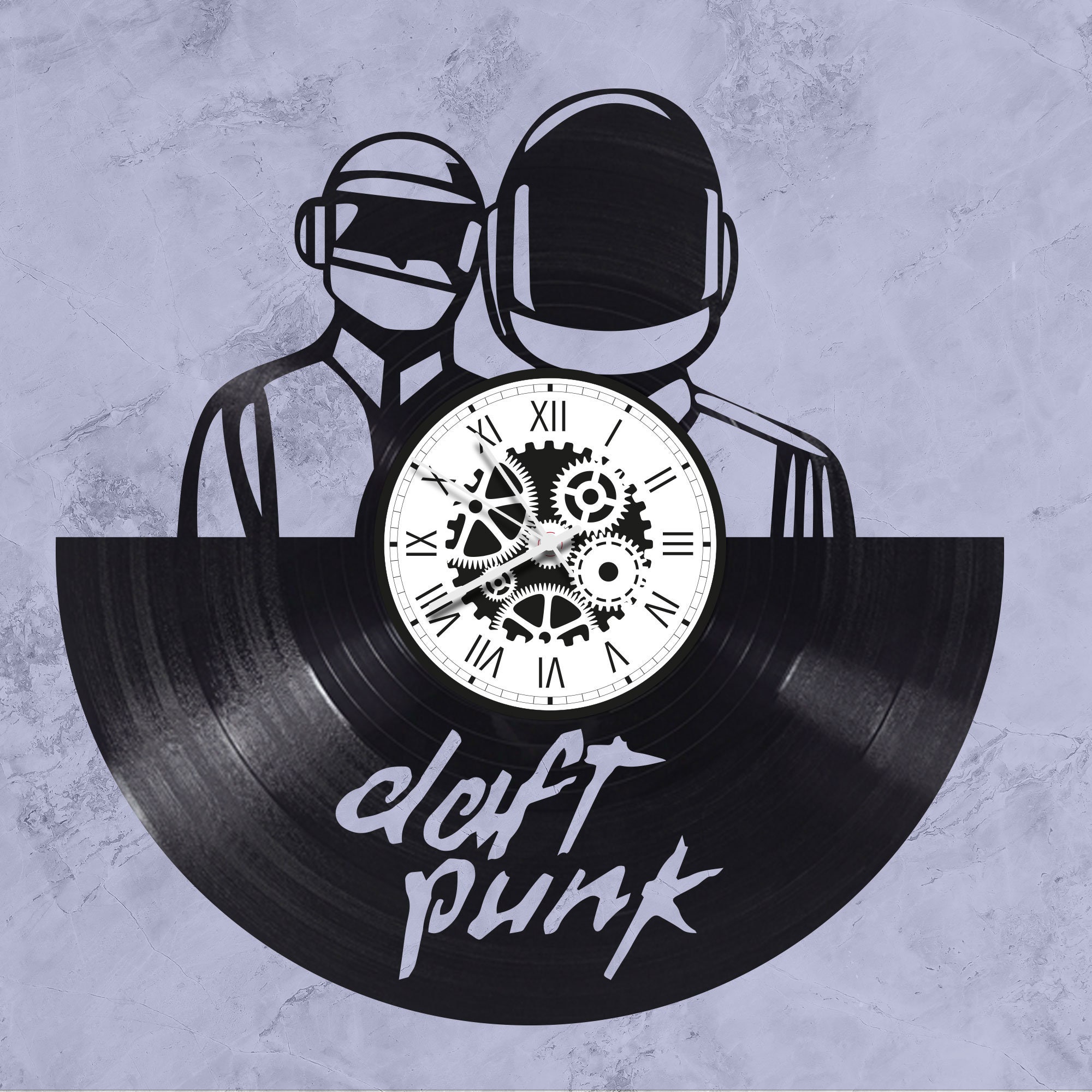 Horloge en disque vinyle 33 tours thème Daft Punk -  France