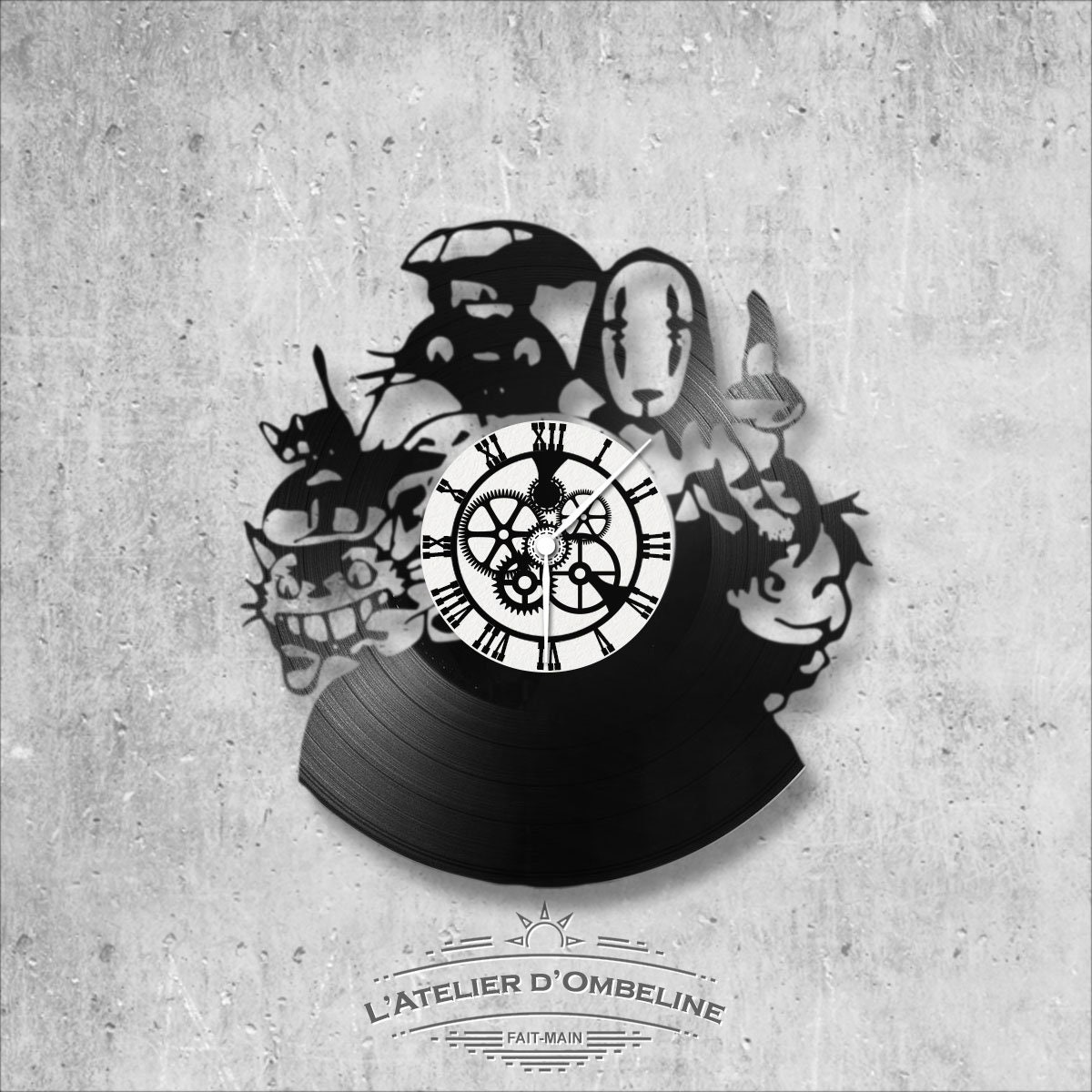 Horloge en Disque Vinyle 33 Tours Thème Studio Ghibli