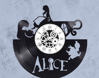 Alice in Wonderland theme 33 rpm vinyl record clock