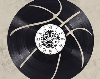 Basketball theme 33 rpm vinyl record clock