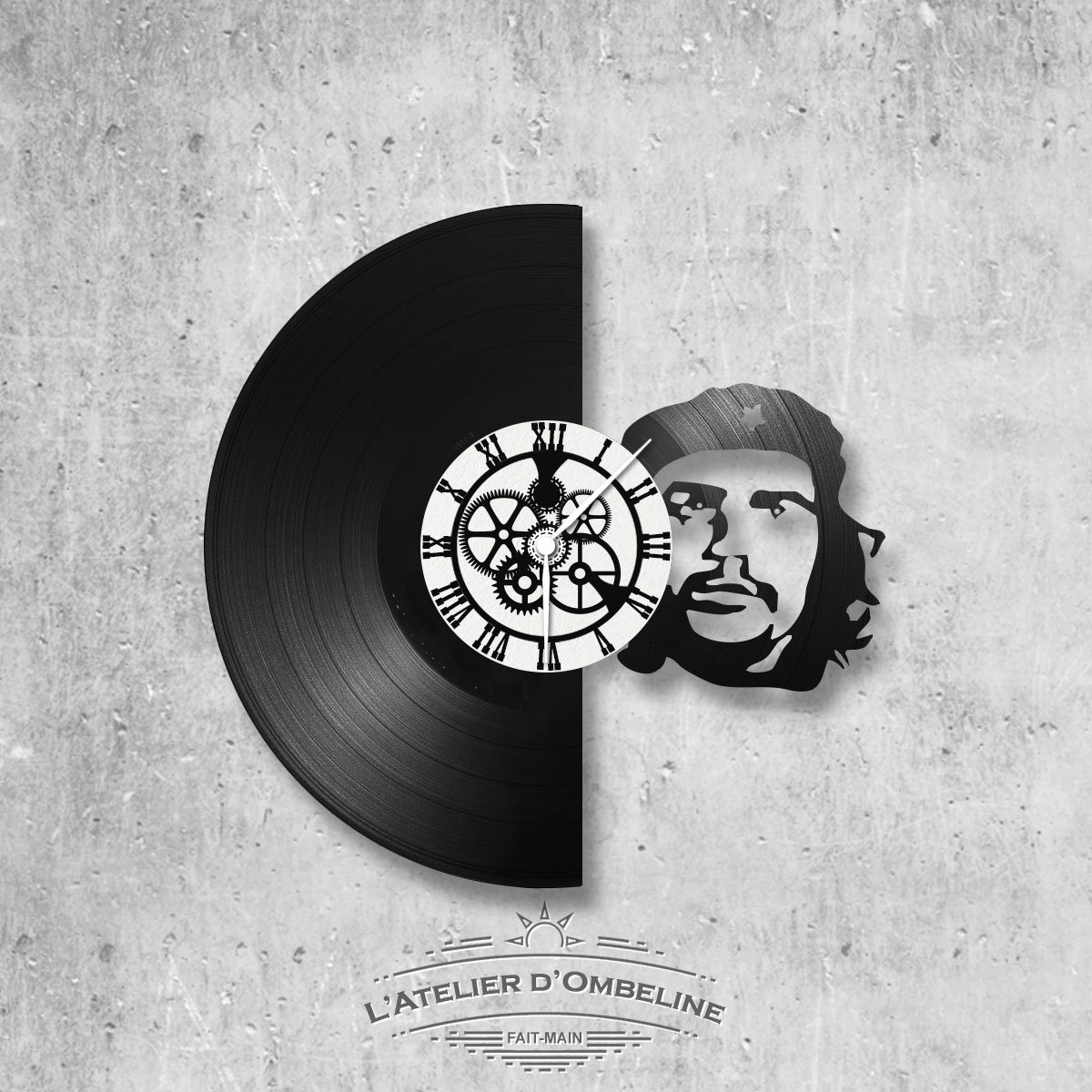 Horloge en Disque Vinyle 33 Tours Thème Che Guevara