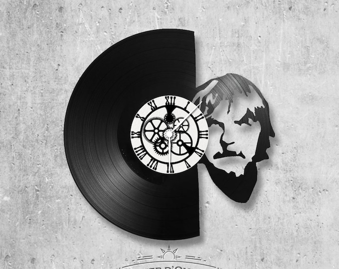 33-turn handmade vinyl wall clock / Renaud theme, singer, French variety