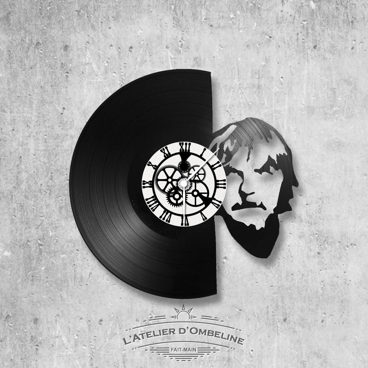 Horloge Murale en Vinyle 33 Tours Fait-Main/Thème Renaud, Chanteur, Variete Française