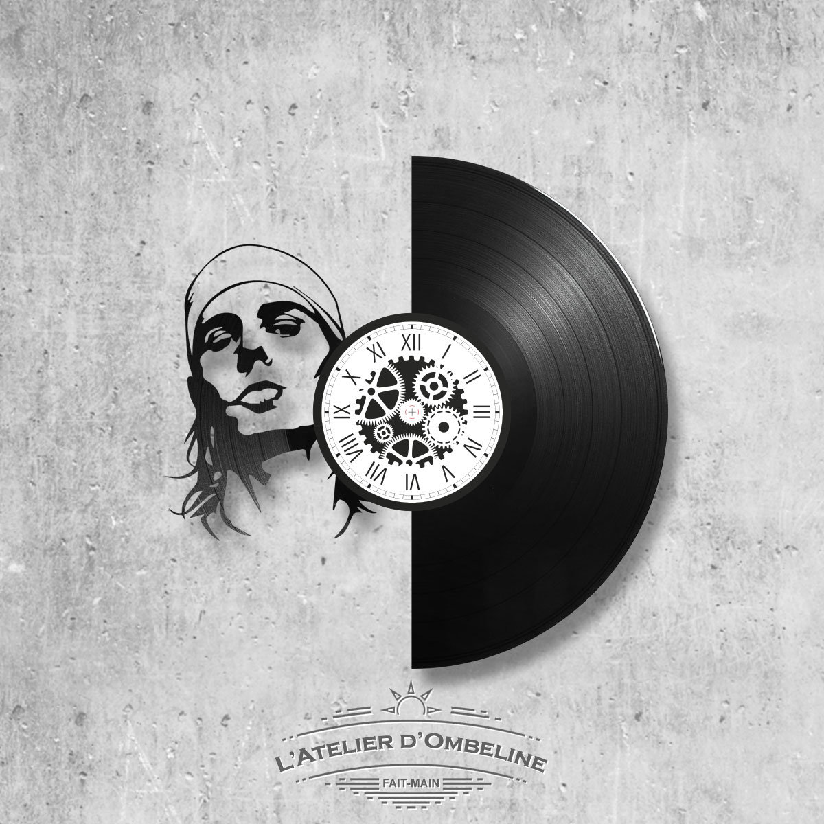 Horloge en Disque Vinyle 33 Tours Thème Rafael Nadal