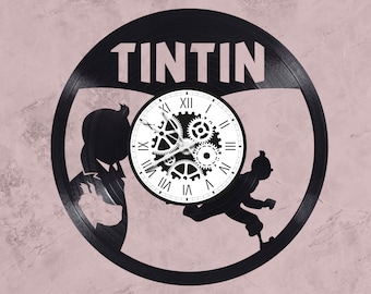 Tintin theme 33 rpm vinyl record clock