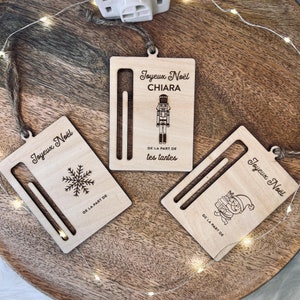 Carte-cadeaux billet en bois personnalisable