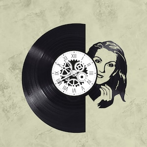 Handmade 33-rpm vinyl wall clock / Céline Dion theme, singer, diva, rené, titanic