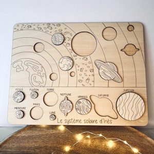 Sistema solar de madera personalizado