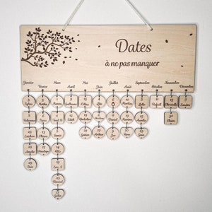 Birthday board with 10 panels included, wall calendar, personalized wooden birthday calendar.