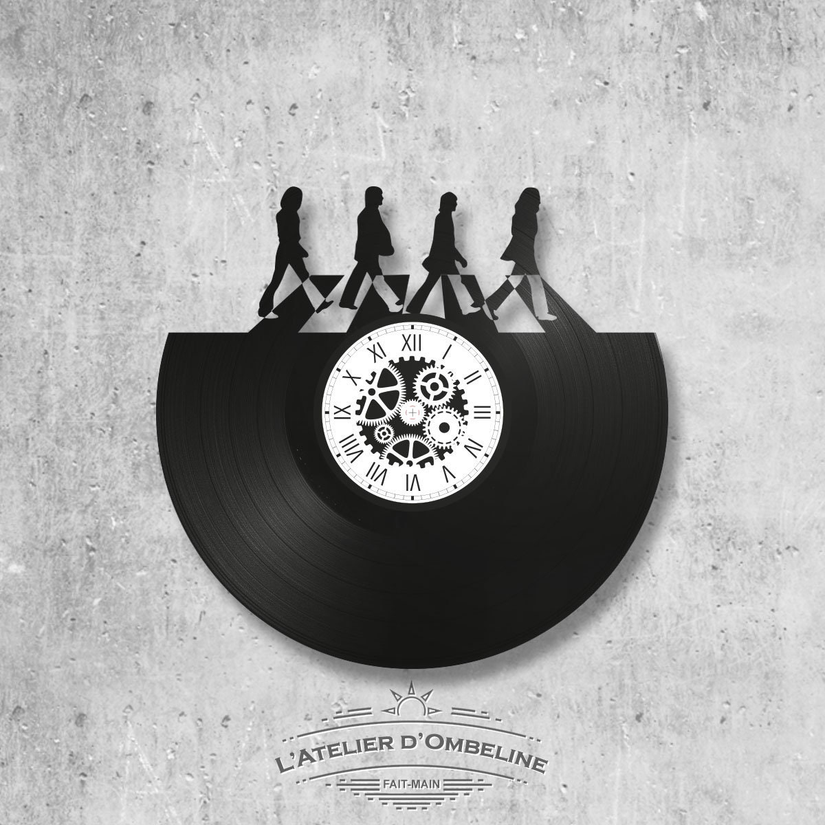 Horloge en Disque Vinyle 33 Tours Thème Beatles