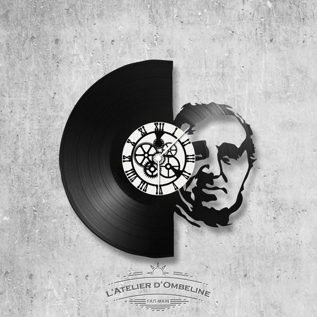 Horloge Murale en Vinyle 33 Tours Fait-Main/Thème Charles Aznavour, Chanteur, Sardou, Halliday