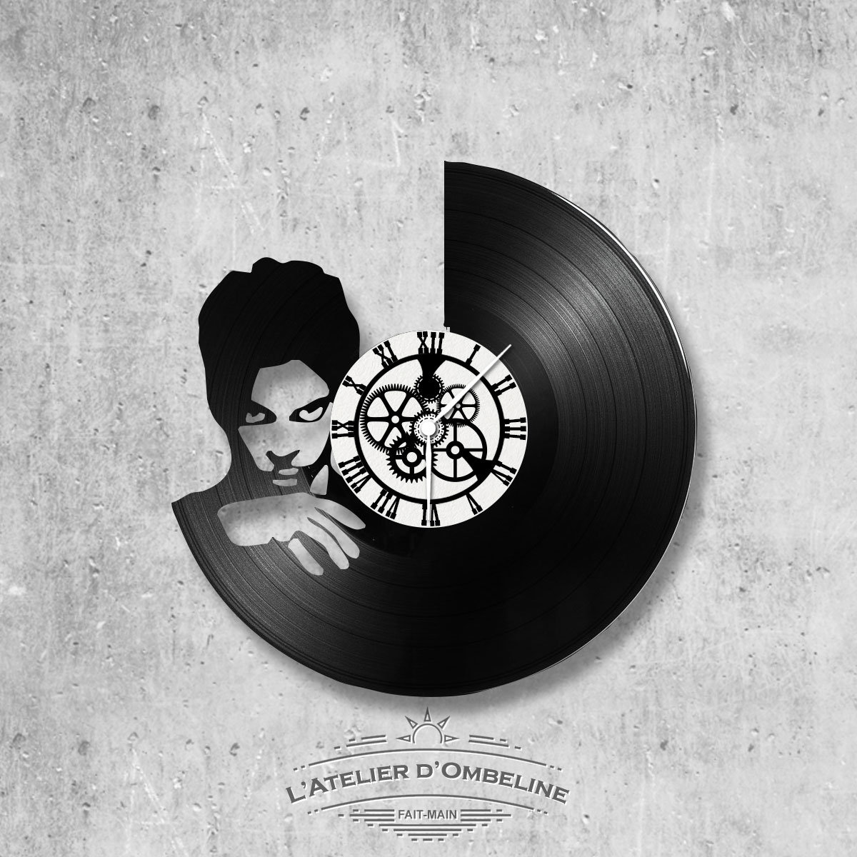 Horloge en Disque Vinyle 33 Tours Thème Prince