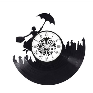 Mary Poppins theme 33 rpm vinyl record clock image 2