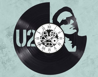 33 rpm vinyl record clock U2 theme music BONO group