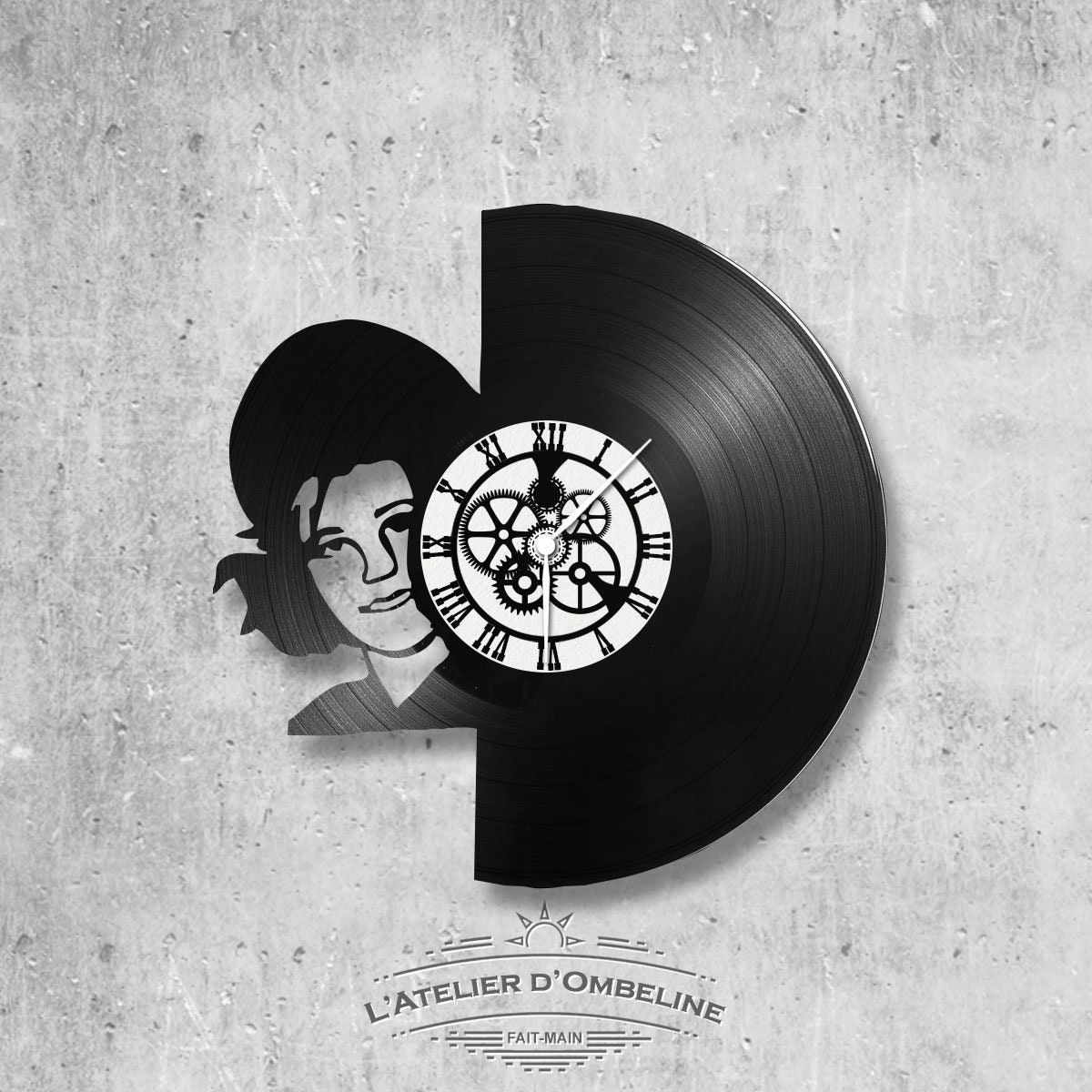 Horloge en Disque Vinyle 33 Tours Thème Sheila Chanteuse France