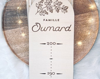 Wooden height chart for the whole family