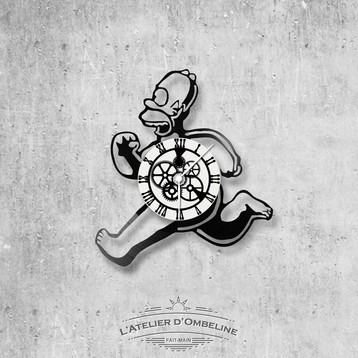 Horloge en Disque Vinyle 33 Tours Thème Simpson Homer