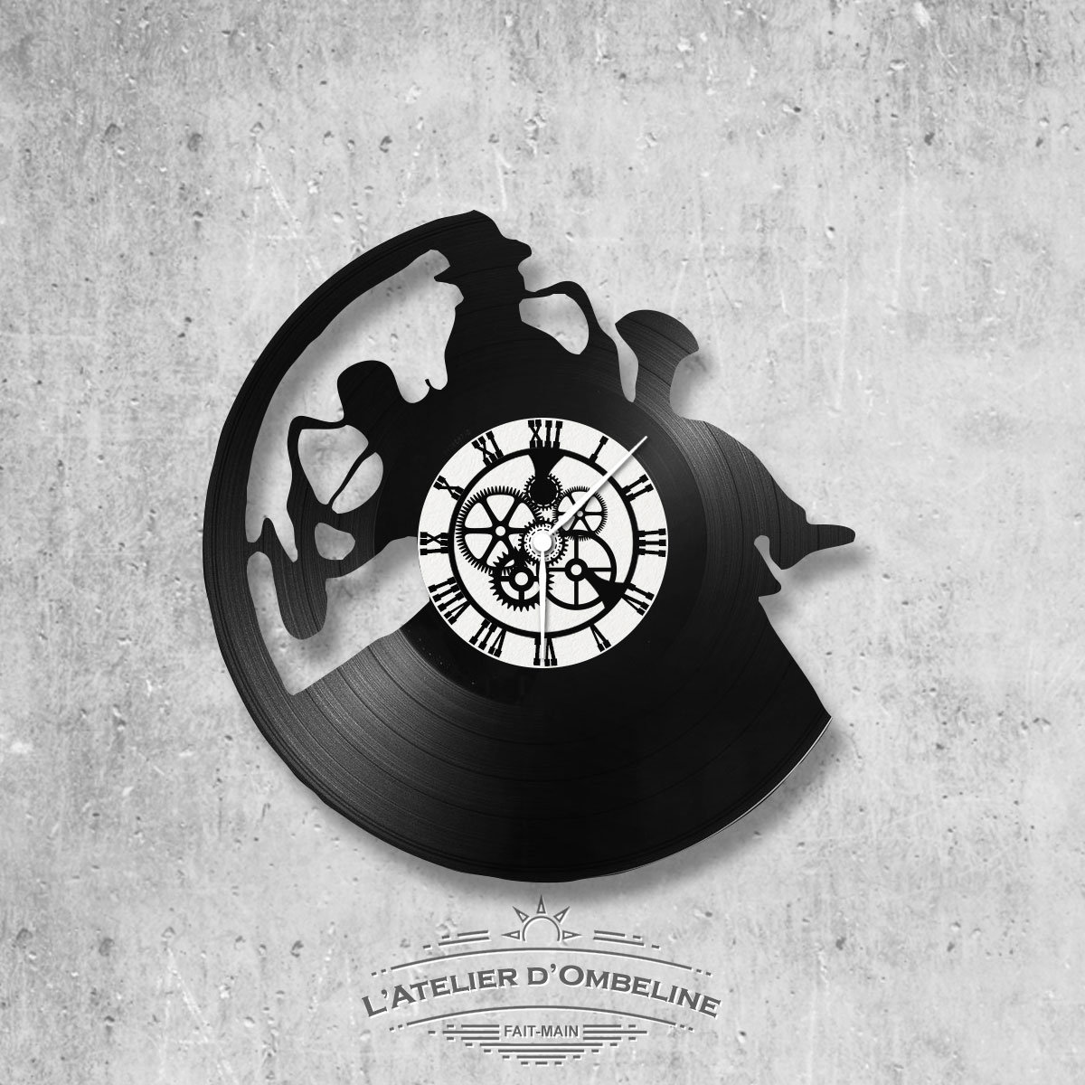 Horloge en Disque Vinyle 33 Tours Thème Jazz Duo