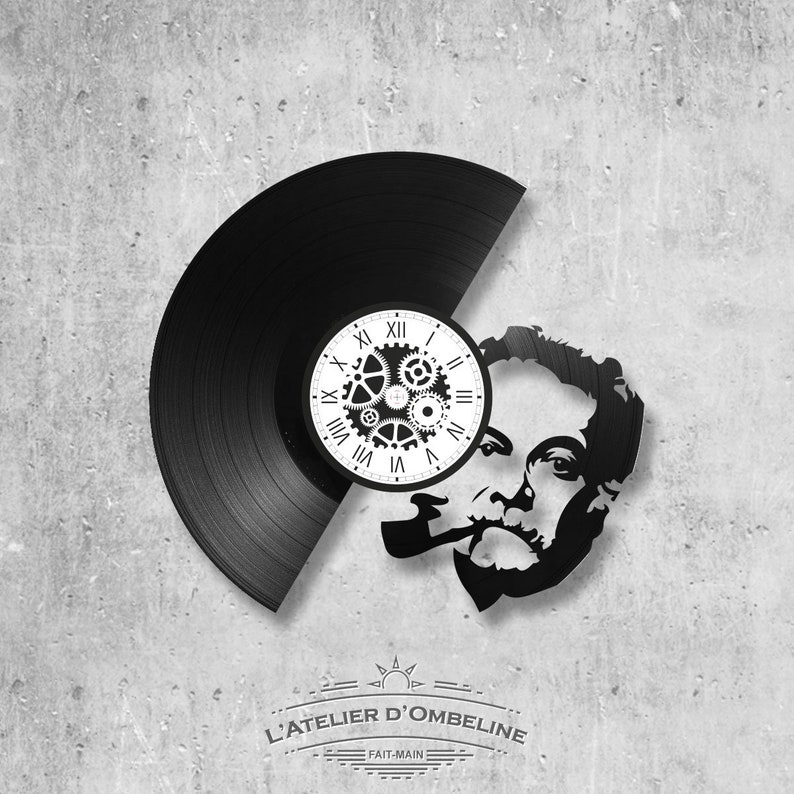 Horloge murale en vinyle 33 tours fait-main / thème Astérix et obélix