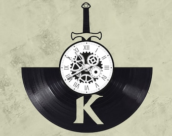 Kaamelott theme 33 rpm vinyl record clock