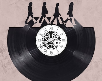 Beatles theme 33 rpm vinyl record clock