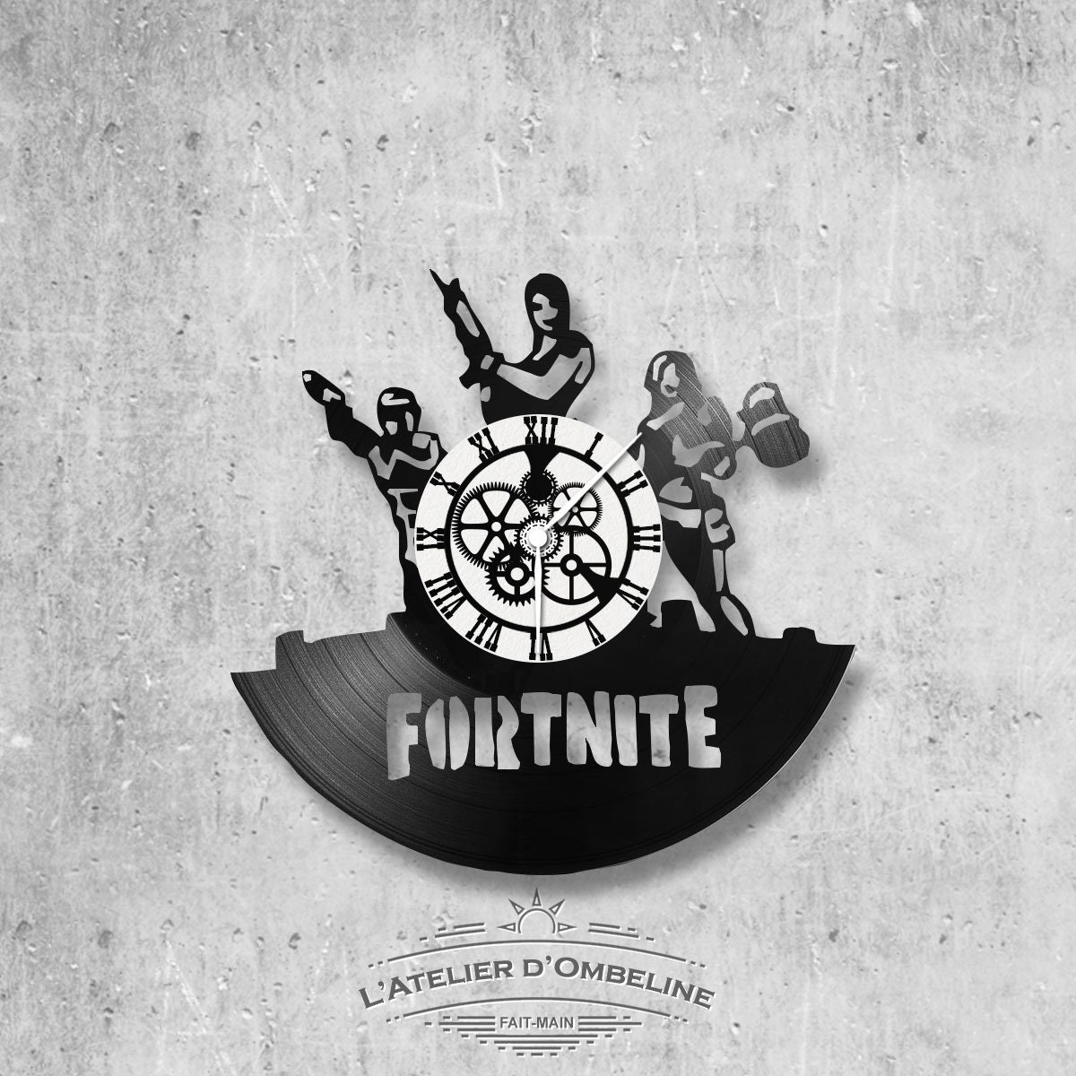 33 Turn Handmade Vinyl Wall Clock Fortnite Theme Video Games Etsy
