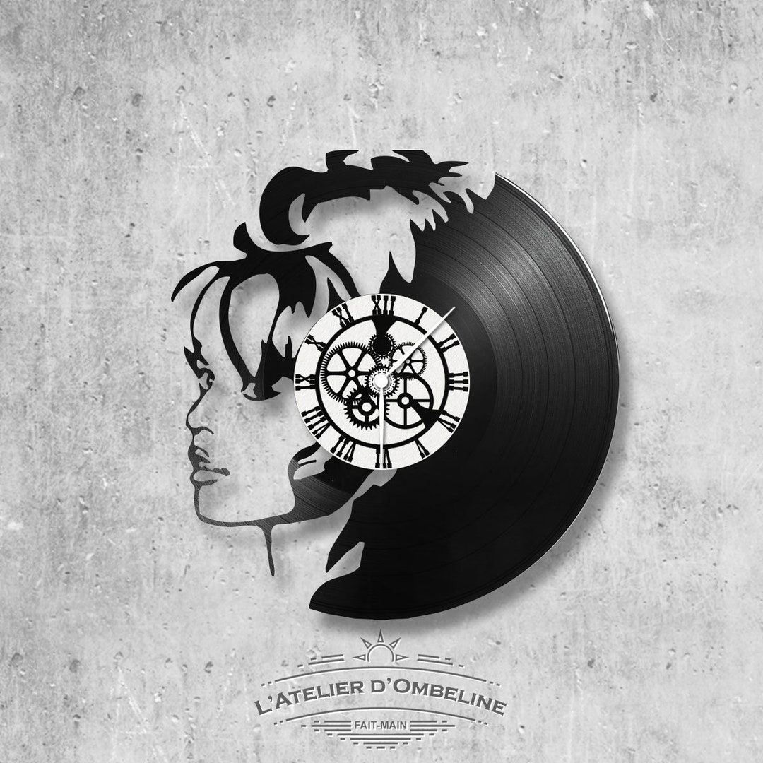 Décoration murale ou horloge en disque vinyle 33 tours. Sun