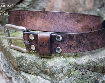 Leather belt 38mm antique black