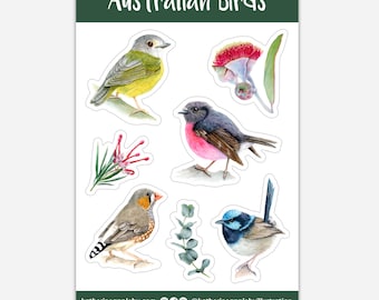 Australian Birds | STICKER SHEET | Protea, Banksia, Leucadendron