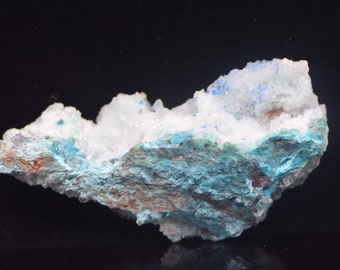 Shattuckite Coated Quartz Druze