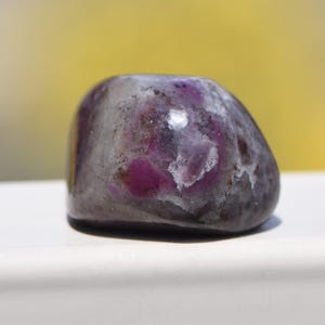 Ruby & Purple Corundum in Quartz Pebble