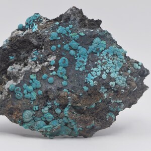 Chrysocolla with Malachite over Lava