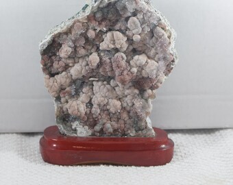 Unique Druzy Pink Amethyst on Stand