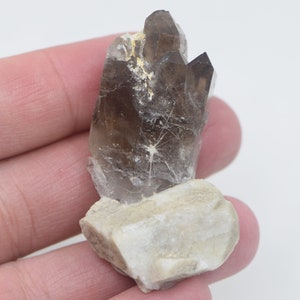 Rutilated Smoky Quartz with Feldspar
