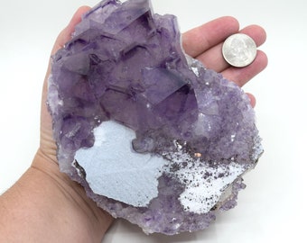 Unique Double Sided Druzy Amethyst with Calcite