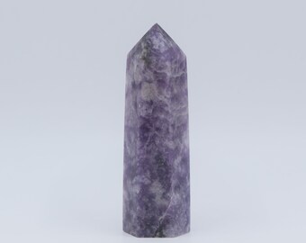 Lilac Lepidolite Tower with Black Tourmaline