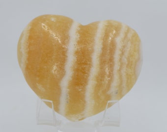 Orange Calcite Puffy Heart