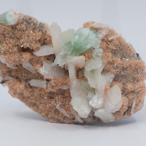 RARE Fluorapophyllite with Stilbite and Cerussite