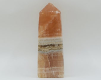 Banded Orange Honey Calcite Tower