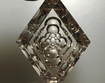 3d Bubble Cut Rutilated Smoky Quartz Art Crystal