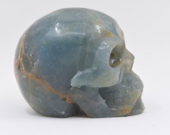 Large Lemurian Aquatine Calcite (ACL) Skull