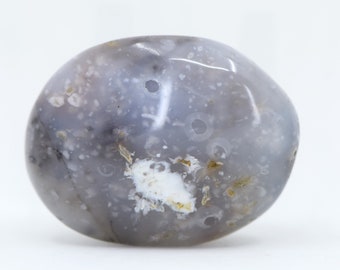 Blue Chalcedony Palm Stone with Orbs
