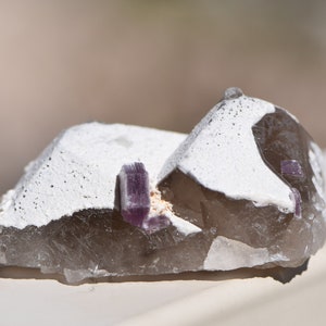 Smoky Quartz with Kaolin & Lepidolite