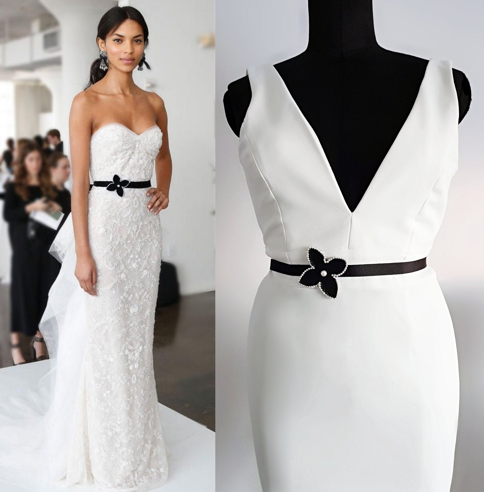 Black Bridal Sash Black Bridal Belt Pearl Black Bridal Sash Etsy