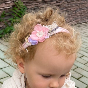 Newborn flower Headband, RTS photography photography props baby girl gift easter image 1