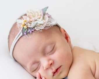Newborn Headband for Baby Girl, baby flower headband, knitwear baby headband, baby tieback, Newborn Photo props, headband for baby girl