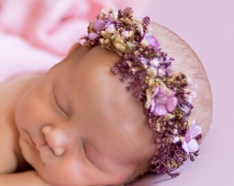 Spring Halo Newborn Wreath, flower crown headband, newborn photography props, baby girl tieback RTS newborn accessories easter