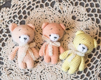 Toy Photography Props,  Newborn teddy bear photo prop, Crochet toy bear, Newborn Toys, handmade eco toy, Newborn Toy Photography Props